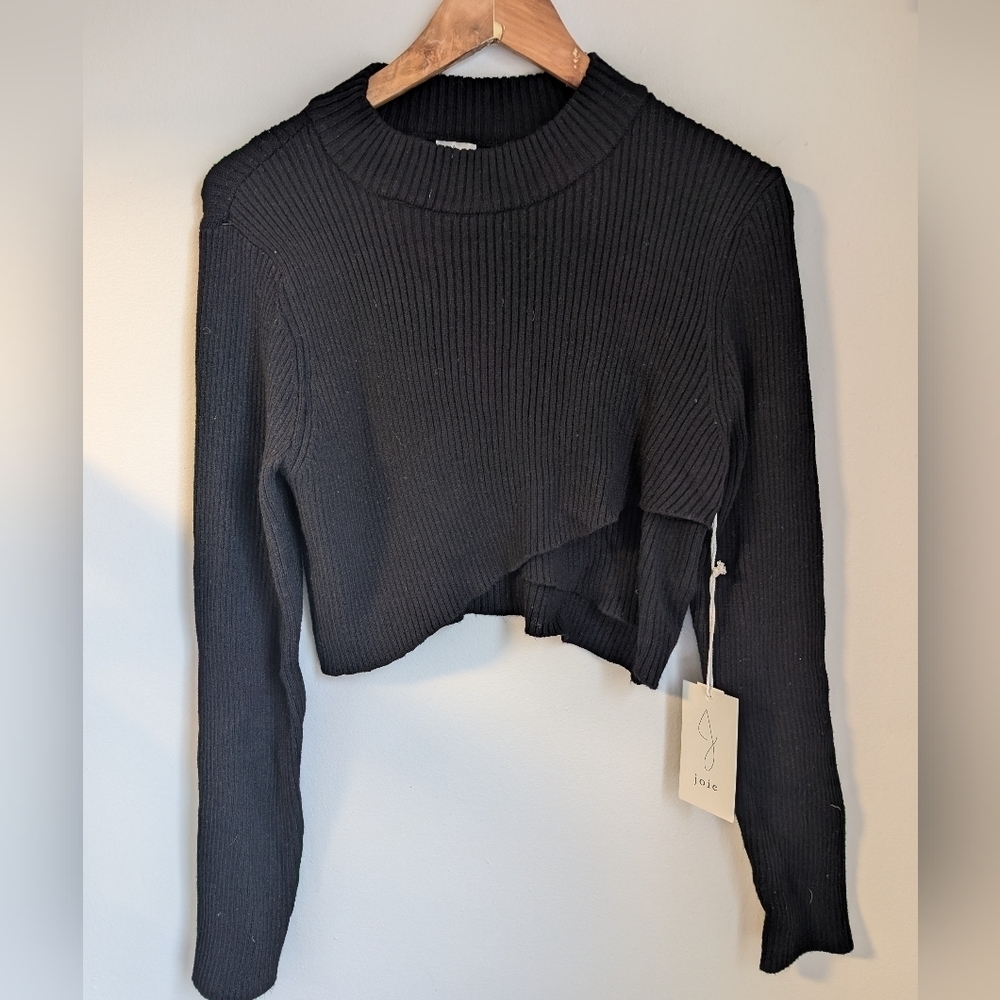 BNWT Joie Black Long Sleeve Two Layer Sweater Size Large
